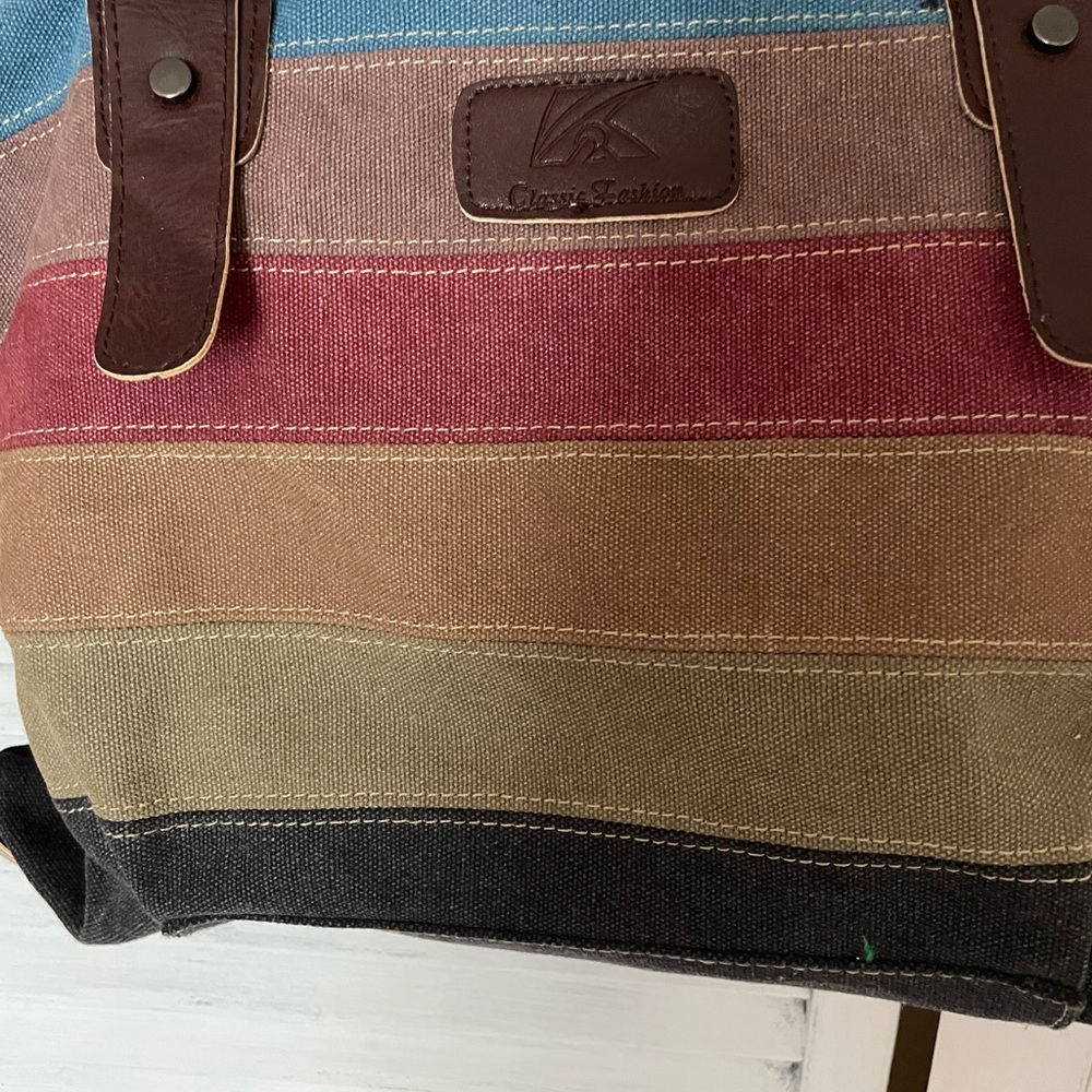 Multicolor Canvas Tote Bag (NWOT) - Picture 2 of 5